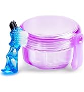 Leak Proof Purple Denture Cups for Soaking Dentures, Partial Denture Bath Case Travel Retainer Cl...