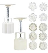 Accfore 2 Pack Moon Cake Mold,50g Moon Cake Press Mould Maker Hand Printed Flower Cutter Baking T...