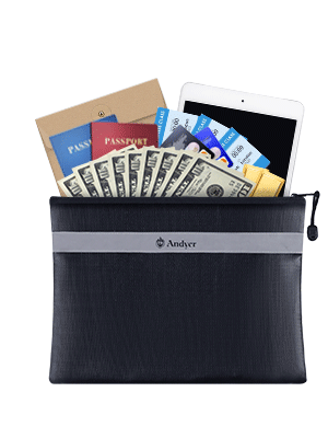 emergency water pouches fireproof waterproof document bag money pouch money bag fireproof money bag