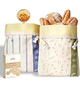 Tyzarglef Reusable Beeswax Bread Bags, Bees Wax Lined Cotton Linen Bags for Sourdough & Homemade ...