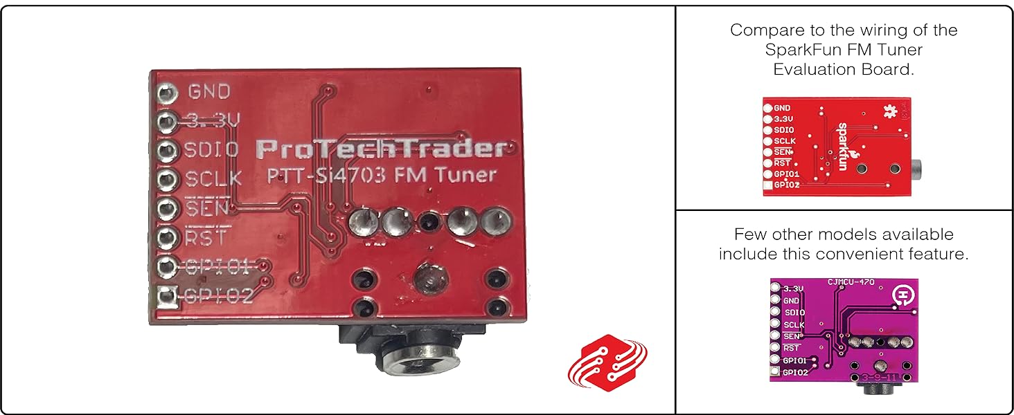 ProTechTrader Si4703 FM Evaluation Board vs Sparkfun WL-WRL-12938