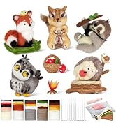 MOREJMTT Needle Felting Kit, 5 PCS Farm Animal Needle Felting Beginner Kits, Wool Felt Needle Fel...