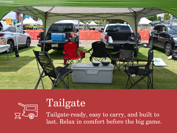 coleman tailgate chair carry portable slim comfort lasts relax comfortable game outdoor weather