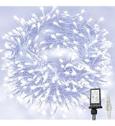 240LED 88Ft Connectable String Lights Indoor Outdoor Clear Wire | Cool White Christmas Lights | T...
