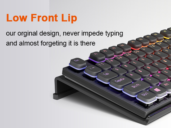 clear computer keyboard riser with silicone strip
