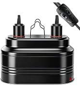 MECESOR Reptile Light Fixture with Switches, Dual Reptile Heat Lamp Fixture UVB & Basking Bulb Ho...