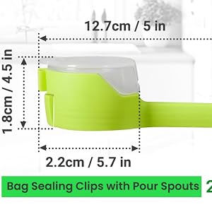2 Bag Sealing Clips with Pour Spouts