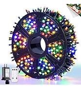 JMEXSUSS 400 LED Christmas Lights Outdoor Decorations, 132ft Multicolor Christmas Tree Lights wit...