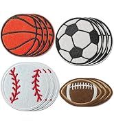 CXWLJL 12Pcs Sports Ball Iron on Patches, Suitable for Sportswear, Jerseys, Jeans, Undershirts, H...