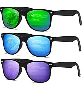 DEMIKOS Sunglasses Men Polarized Sunglasses for Mens Womens Retro Mirror Lens for Driving Fishing...