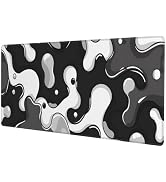 Black and White Gaming Mouse Pad, Large Mouse Pad for Desk Mat XXL XL Mousepad, Big Keyboard Pad ...