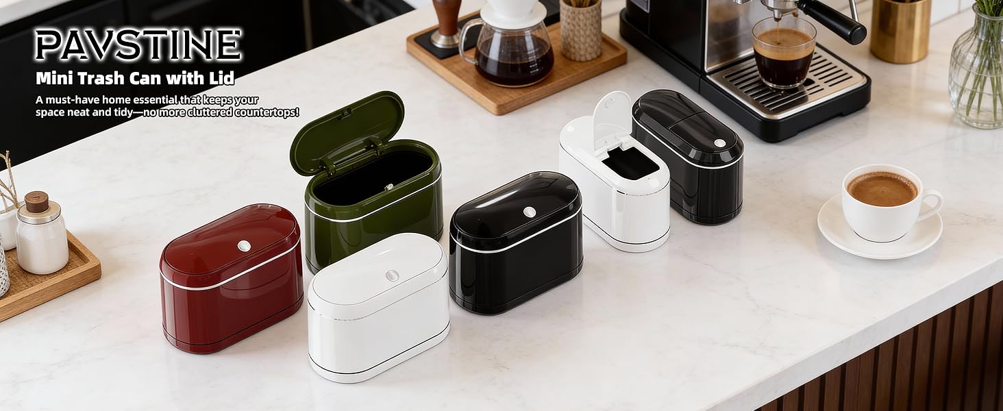 PAVSTINE Mini Trash Can with Lid