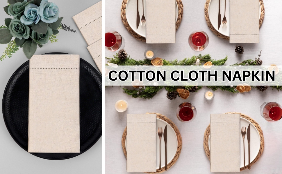 Linen Flax Cotton Cloth Napkins, napkin 18x18 Set of 72 ,Natural Hemstitched