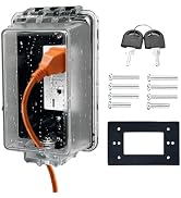 PILISPARK Locking Weatherproof Outlet Cover, Clear in-Use Box | Outdoor plug lock box, child-resi...