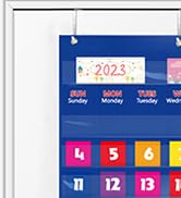 SpriteGru Calendar and Weather Pocket Chart with 148 Cards,(108 Illustrated Activity Cards, 40 Dr...