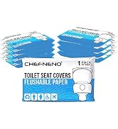 Toilet Seat Covers Paper Flushable (100 Pack | 100 Sheets) - Flushable Paper Toilet Seat Covers f...