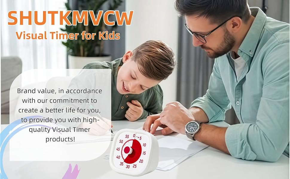Visual Timer for Kids, Time Timer - 60 Minute Kids Timer for Classroom Home Office