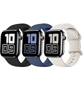 Silicone Strap Compatible with Kids Apple Watch Band 38mm 40mm 41mm 42mm 44mm 45mm 46mm, Soft Spo...