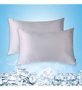 Cooling Pillow Cases Queen Size Set of 2 with Double Sided Cold, Moisture Wicking Pillowcase Cove...