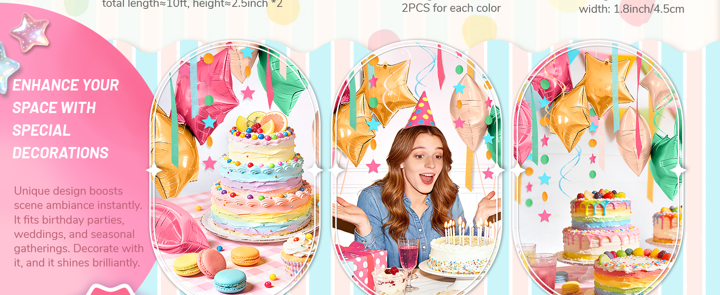 candyland Rainbow party decorations
