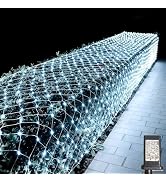 LitHome 610 LED 34.5ft x 5ft Outdoor Christmas Net Lights,Connectable Mesh Lights with 8 Modes,Wa...