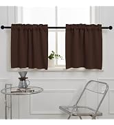 Pickluc Cafe Curtain (Half Window Curtain) 24 Inches Length, Rod Pocket Kitchen Curtain, Short Bl...