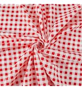 WADORN 1.1Yards Gingham Premium Cotton Quilting Fabric by The Yard, 63" Width 100% Cotton Red and...