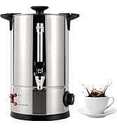 Peakora 8L Commercial Stainless Steel Coffee Urn 110V 1000W Electric Percolator, 5L Real Capacity...