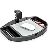 EHO Clamp on Mouse Platform, Clip on Mouse Pad Swivel Mouse Tray 360 Degrees Pencil Drawer Desk O...