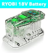 SYMIK 225W Power Source and 140W Charger for Ryobi 18V Battery, Advanced Two-Way USB Charger, Por...