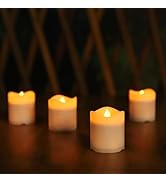 Solar Candles Outdoor Waterproof, 4pcs Rechargeable Dusk to Dawn Little Votive Candles, Flameless...