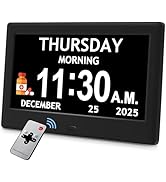 7'' Dementia Clock For Seniors, Large Display Digital Clock With Date, Time, Day Of Week for Elde...