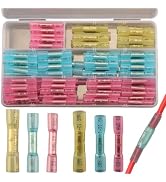 Feggizuli 115pcs Heat Shrink Butt Connectors Kit, Waterproof Butt Splice Terminal Connectors, 3 T...