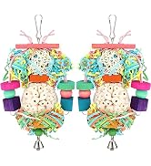 BBjinronjy Bird Toys Conure Toys Hanging Natural Soft Sola Ball Beak Chew Shred Forage Toys for P...