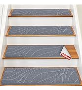ComfyInLove Stair Treads for Wooden Steps, 15 PCS 8"x30", Non-Slip Indoor Stair Runners, Washable...