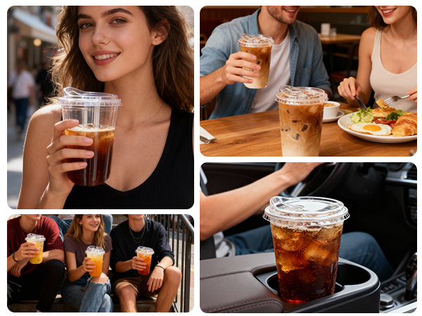 16 oz Iced Coffee Cups With Lids