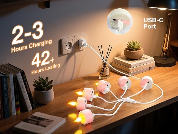 battery led candles flickering usb rechargeable