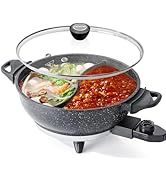 SENSCHEF TWIN Electric Hot Pot with Divider | EvenHeat Cast Aluminum Non-Stick Pot for No-Spot C...