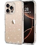 Hython for iPhone 16 Pro Case Glitter, Clear Glitter Sparkly Shiny Bling Sparkle Cute Cover, Anti...