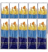 BOSOBO Paint Brush Sets, 10 Pack 100 Pcs Pointed-Round Tip Paintbrushes Nylon Hair Artist Acrylic...
