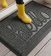 GORILLA GRIP 100% Waterproof All-Season WeatherMAX Doormat US Designed Natural Rubber, Stain Fade...