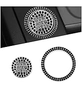 Bling Push Start Button Cover Compatible with Audi,Romantic Rhinestone Engine Start Button Cover ...
