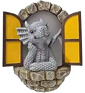 Lovely Courtyard Dragon Sculpture, Outdoor Window Dragon Statue, Dragon Garden Statues, Resin Gar...