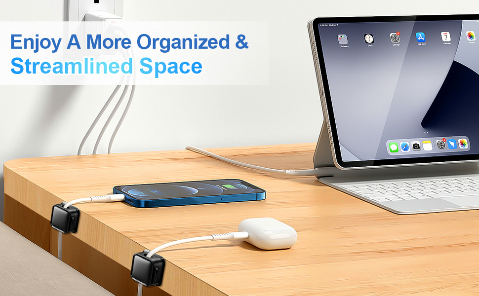 cable management, magnetic cord holder, cord organizer for desk