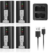 Temfainc 4-Pack Ring Battery, Battery for Ring Doorbell 3.65V 6040mAh with Charger Station Ring C...