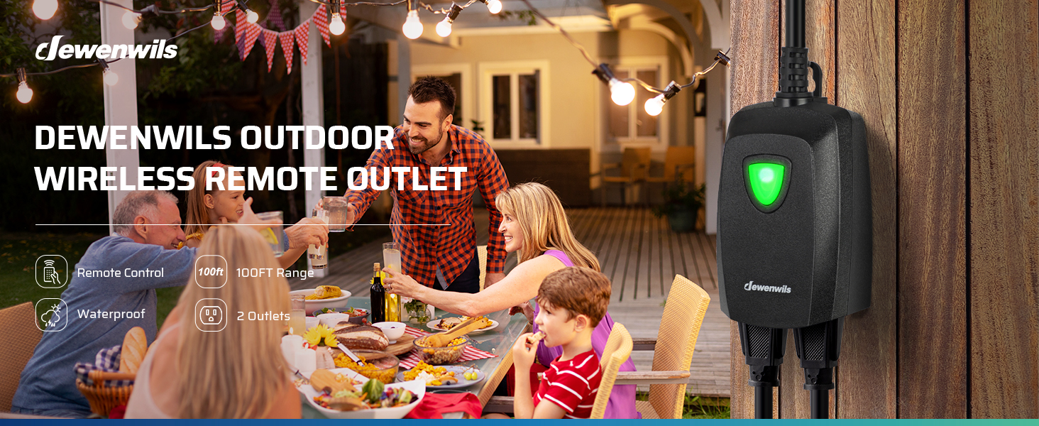 dewenwils outdoor remote control outlet