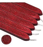 6PCS Blood Red Sealing Wax Sticks with Wick, Making Wax Seal for Envelope Thanks Card Christmas Card