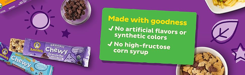 Our foods are made with no artificial flavors or synthetic colors and we source non-GMO ingredients