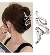 Silver Irregular Hair Claw Clips Metal Hair Clip Exquisite Silver Wave Pearl Designs Hair Jaw Cli...