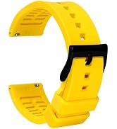 TStrap Silicone Watch Band for Men - Black Quick Release Watch Band for Women Soft - Waterproof S...